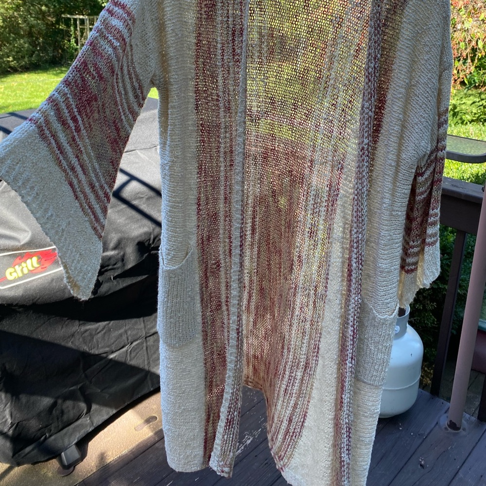 Easel bell-sleeve boho cardigan